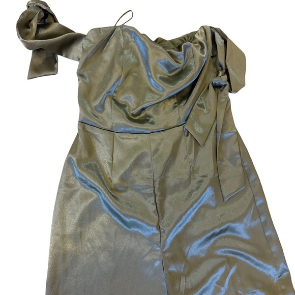 FAVLUX Satin Olive Jumpsuit - Picture 2 of 7